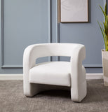 Safavieh Anissa Barrel Back Accent Chair White Wood / Fabric / Foam SFV4789A