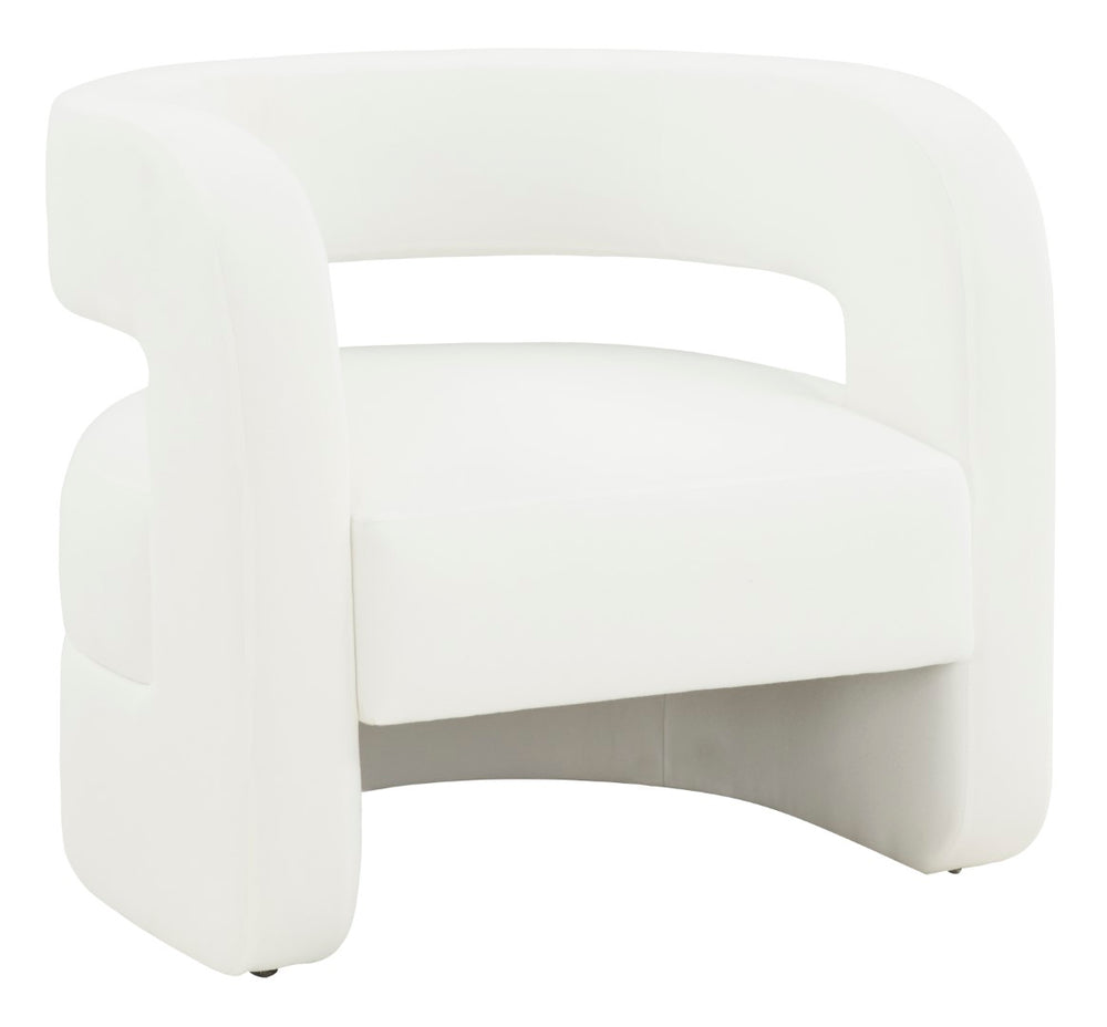Safavieh Anissa Barrel Back Accent Chair White Wood / Fabric / Foam SFV4789A