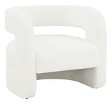 Safavieh Anissa Barrel Back Accent Chair White Wood / Fabric / Foam SFV4789A