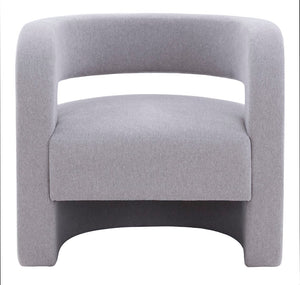 Safavieh Anissa Barrel Back Accent Chair Light Grey Wood / Fabric / Foam SFV4789B