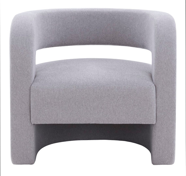Safavieh Anissa Barrel Back Accent Chair Light Grey Wood / Fabric / Foam SFV4789B
