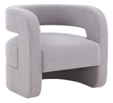 Safavieh Anissa Barrel Back Accent Chair Light Grey Wood / Fabric / Foam SFV4789B