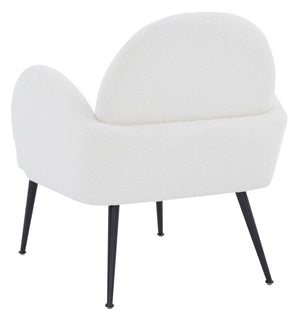 Safavieh Crystalyn Boucle Accent Chair Ivory / Black Wood / Fabric / Foam / Metal SFV4790A