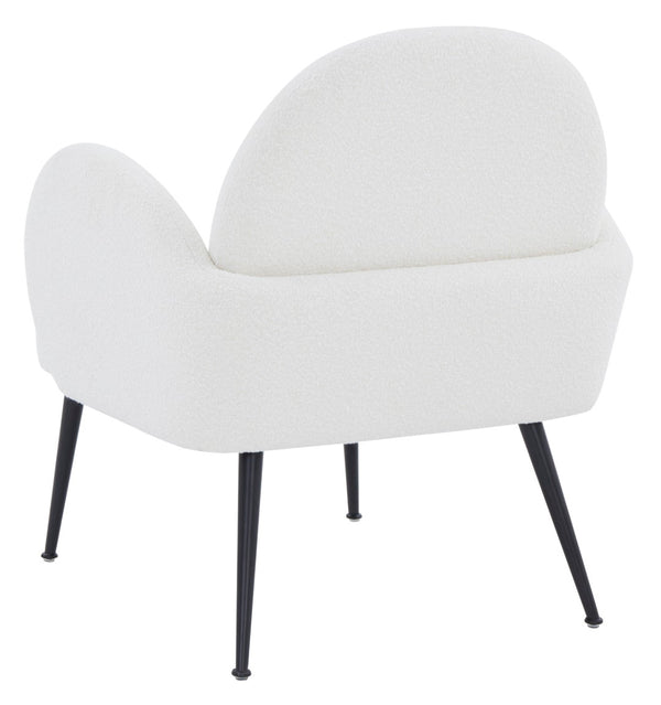 Safavieh Crystalyn Boucle Accent Chair Ivory / Black Wood / Fabric / Foam / Metal SFV4790A