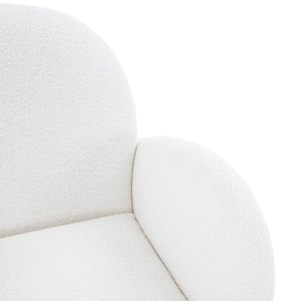 Safavieh Crystalyn Boucle Accent Chair Ivory / Black Wood / Fabric / Foam / Metal SFV4790A