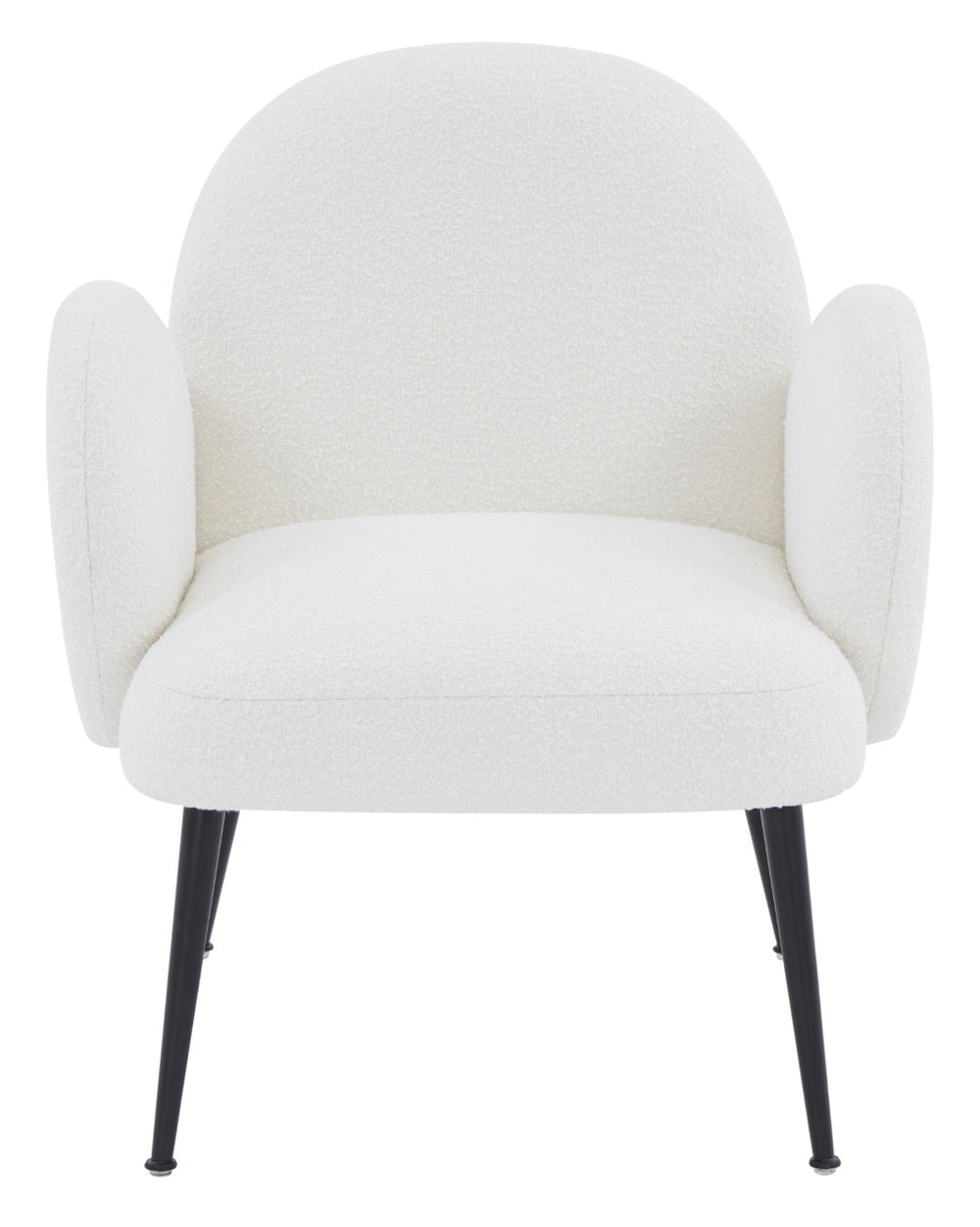 Safavieh Crystalyn Boucle Accent Chair Ivory / Black Wood / Fabric / Foam / Metal SFV4790A
