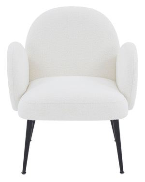 Safavieh Crystalyn Boucle Accent Chair Ivory / Black Wood / Fabric / Foam / Metal SFV4790A