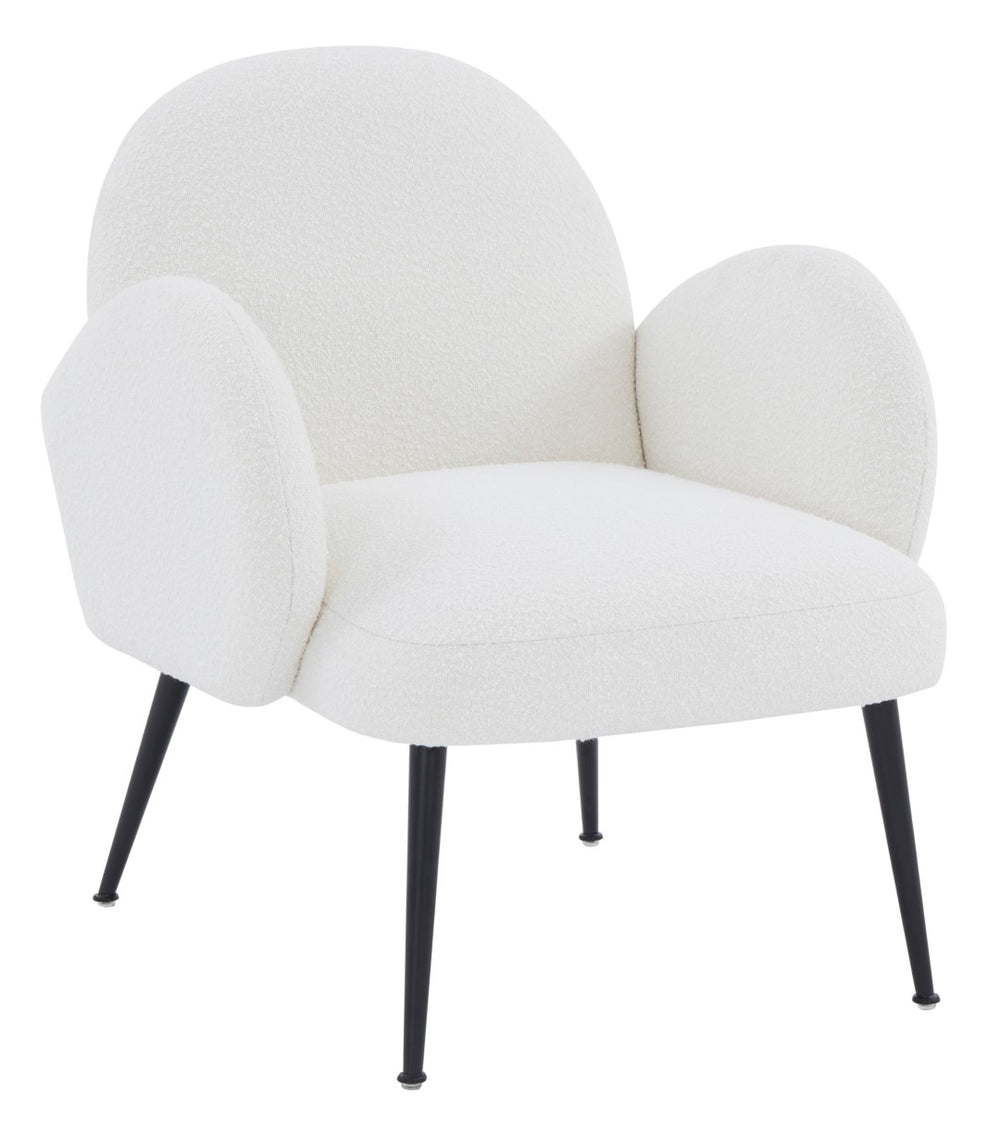 Safavieh Crystalyn Boucle Accent Chair Ivory / Black Wood / Fabric / Foam / Metal SFV4790A