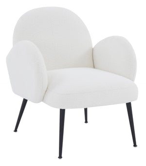 Safavieh Crystalyn Boucle Accent Chair Ivory / Black Wood / Fabric / Foam / Metal SFV4790A