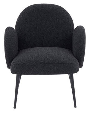 Safavieh Crystalyn Boucle Accent Chair Black / Black Wood / Fabric / Foam / Metal SFV4790B