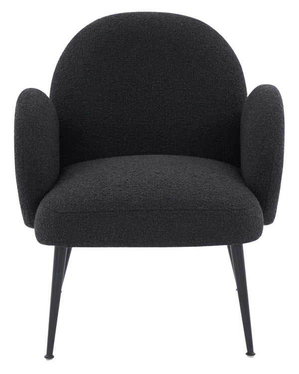 Safavieh Crystalyn Boucle Accent Chair Black / Black Wood / Fabric / Foam / Metal SFV4790B