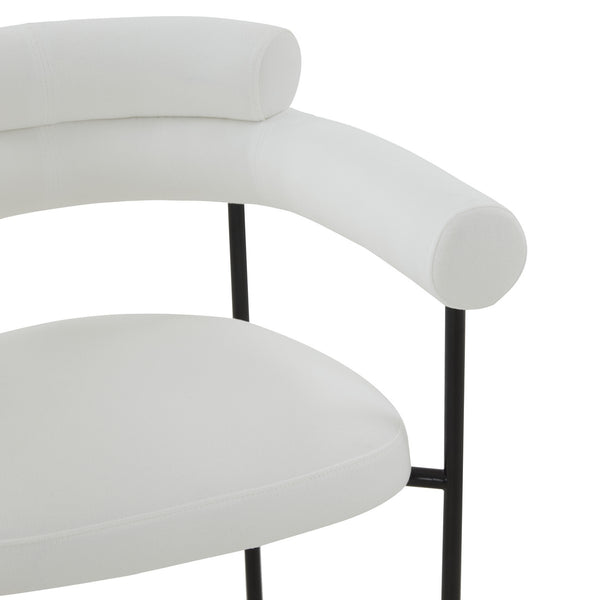 Safavieh Jaslene Curved Back Dining Chair White / Black