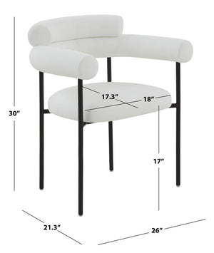 Safavieh Jaslene Curved Back Dining Chair White / Black