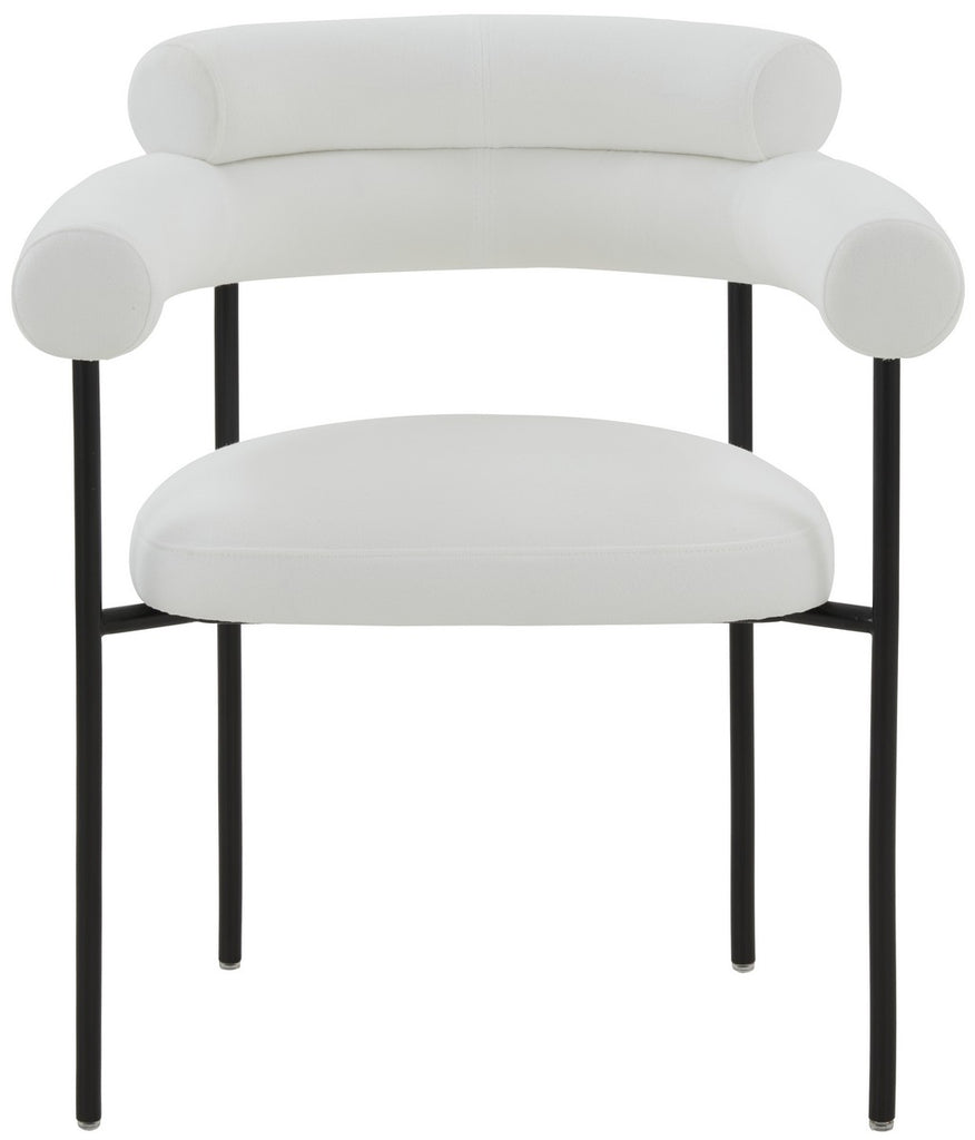 Safavieh Jaslene Curved Back Dining Chair White / Black