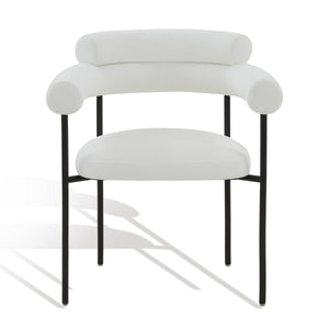 Safavieh Jaslene Curved Back Dining Chair White / Black