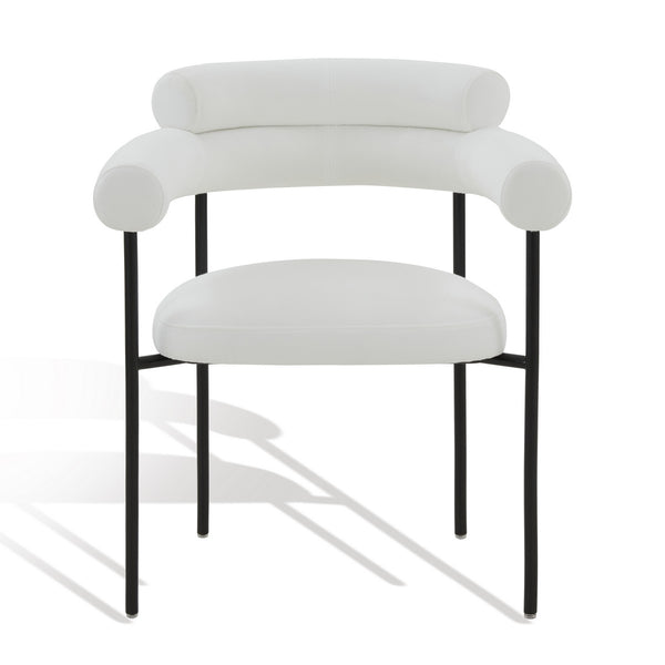Safavieh Jaslene Curved Back Dining Chair White / Black