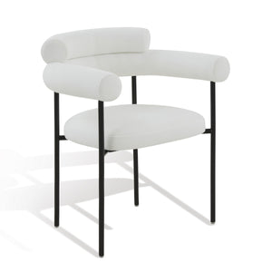 Safavieh Jaslene Curved Back Dining Chair White / Black