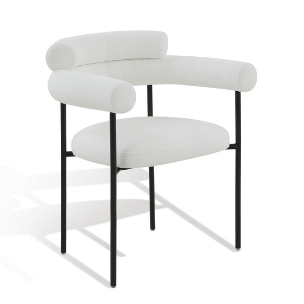 Safavieh Jaslene Curved Back Dining Chair White / Black