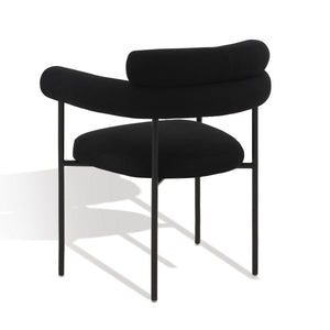 Safavieh Jaslene Curved Back Dining Chair Black / Black
