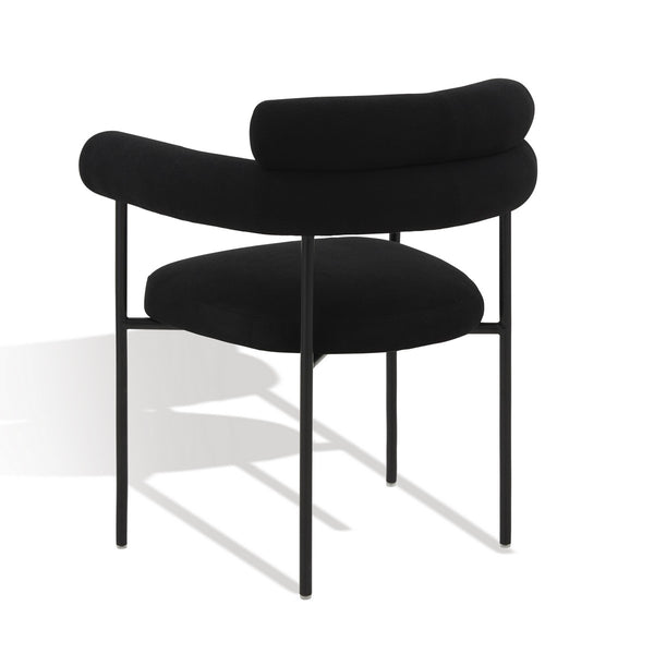 Safavieh Jaslene Curved Back Dining Chair Black / Black