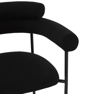 Safavieh Jaslene Curved Back Dining Chair Black / Black