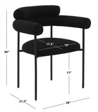 Safavieh Jaslene Curved Back Dining Chair Black / Black
