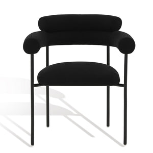 Safavieh Jaslene Curved Back Dining Chair Black / Black