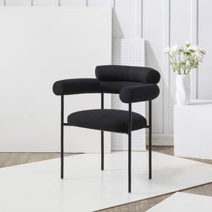 Safavieh Jaslene Curved Back Dining Chair Black / Black