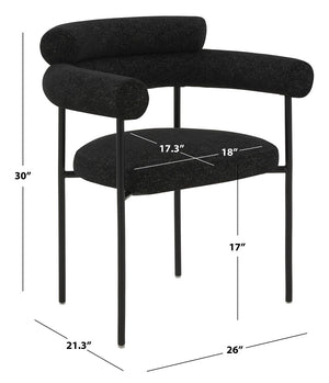Safavieh Jaslene Curved Back Dining Chair Black / White