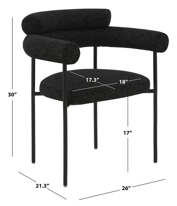 Safavieh Jaslene Curved Back Dining Chair Black / White
