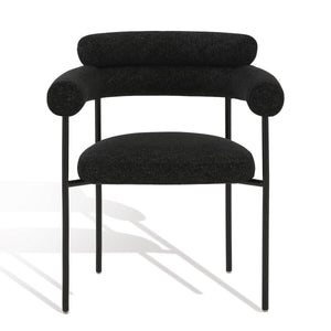 Safavieh Jaslene Curved Back Dining Chair Black / White
