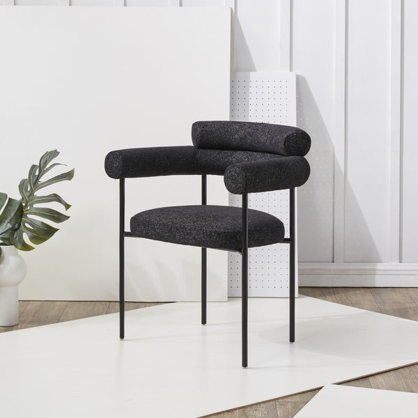 Safavieh Jaslene Curved Back Dining Chair Black / White