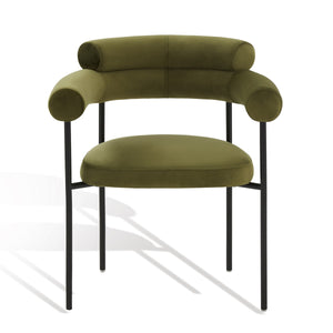 Safavieh Jaslene Curved Back Dining Chair Olive Green / Black
