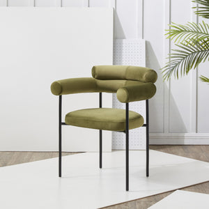 Safavieh Jaslene Curved Back Dining Chair Olive Green / Black