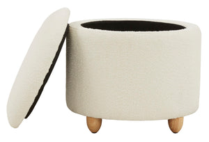 Safavieh Mariabella Boucle Storage Ottoman Ivory Wood / Fabric / Foam  SFV4793A