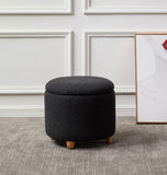 Safavieh Mariabella Boucle Storage Ottoman Black Wood / Fabric / Foam  SFV4793B