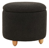 Safavieh Mariabella Boucle Storage Ottoman Black Wood / Fabric / Foam  SFV4793B