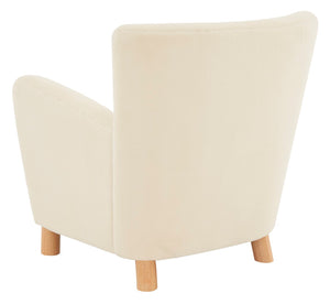 Safavieh Carey Faux Shearling Accent Chair Ivory Wood / Fabric / Foam  SFV4794A