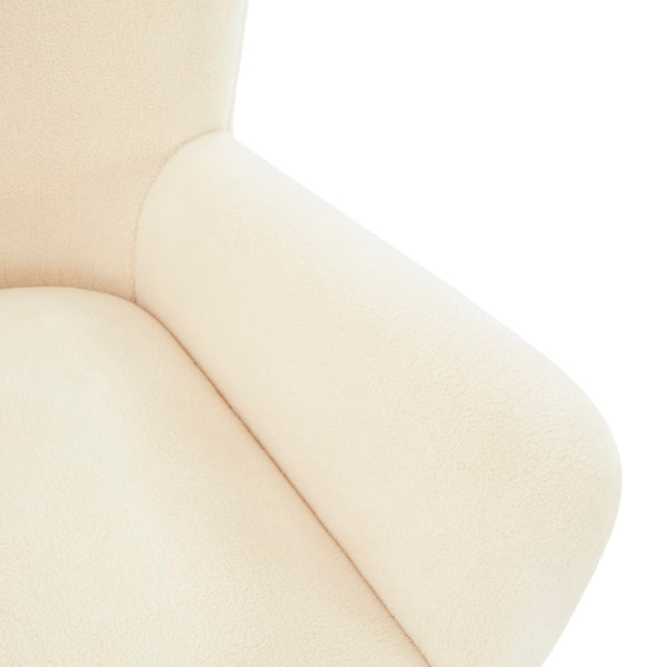 Safavieh Carey Faux Shearling Accent Chair Ivory Wood / Fabric / Foam  SFV4794A