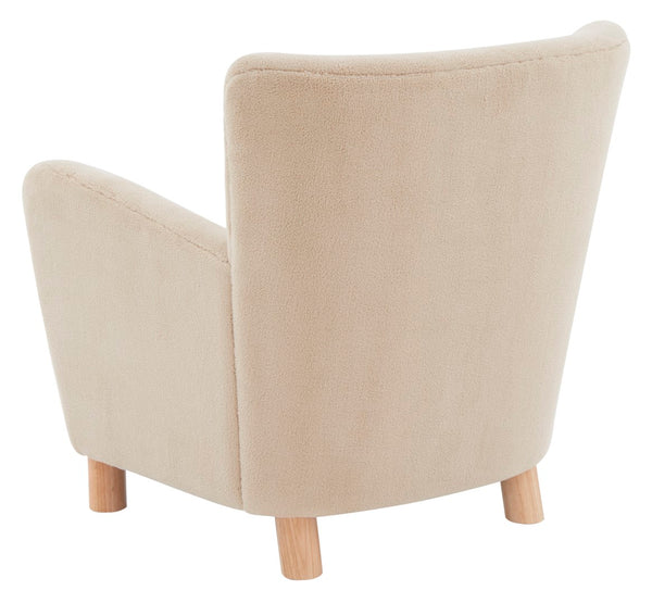 Safavieh Carey Faux Shearling Accent Chair Tan Wood / Fabric / Foam  SFV4794B