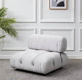 Ellamaria Plush Tufted Accent Chair - Stylish Grey Upholstery for Cozy Living Spaces & Nooks