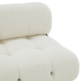 Ellamaria Ivory Tufted Boucle Accent Chair - Plush Comfort for Stylish Living Rooms & Reading Nooks