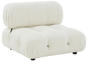 Ellamaria Ivory Tufted Boucle Accent Chair - Plush Comfort for Stylish Living Rooms & Reading Nooks