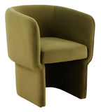 Safavieh Wally Velvet Accent Chair Olive Green Wood / Fabric / Foam  SFV4808A