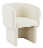 Safavieh Wally Velvet Accent Chair Cream Wood / Fabric / Foam  SFV4808B