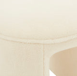 Safavieh Vivie Faux Shearling Ottoman Ivory Wood / Fabric / Foam  SFV4809A