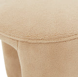 Safavieh Vivie Faux Shearling Ottoman Tan Wood / Fabric / Foam  SFV4809B