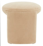 Safavieh Vivie Faux Shearling Ottoman Tan Wood / Fabric / Foam  SFV4809B