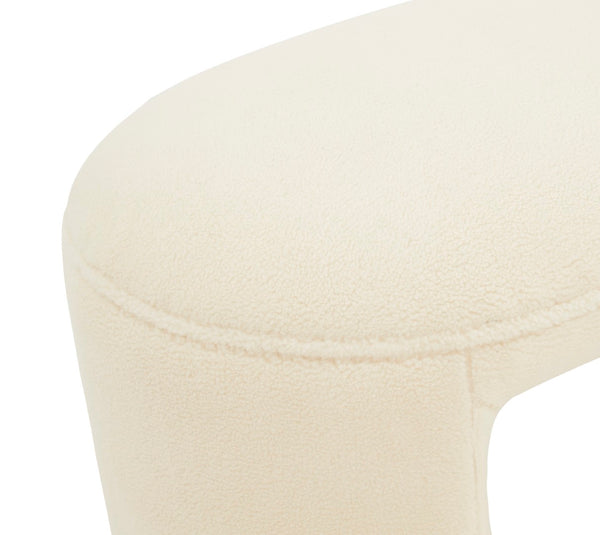 Safavieh Vivie Faux Shearling Bench Ivory Wood / Fabric / Foam  SFV4810A