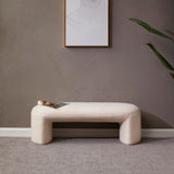 Safavieh Vivie Faux Shearling Bench Ivory Wood / Fabric / Foam  SFV4810A